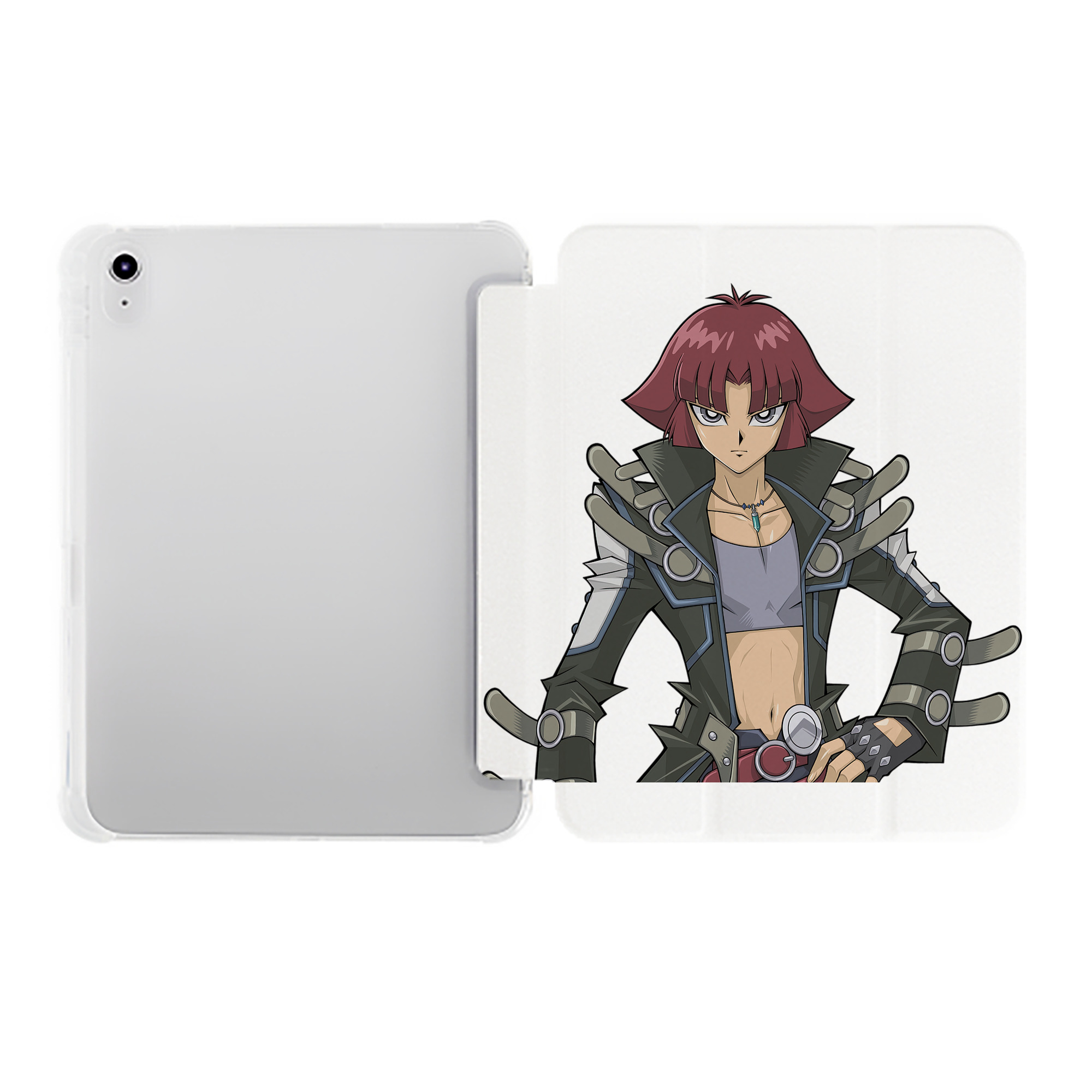 （画像用） 遊☆戯☆王 Yu-Gi-Oh! IPad ケース ペン収納付き 三つ折りスタンド PUレザー×シリコン 対応機種9.5/10.5/10.9インチ